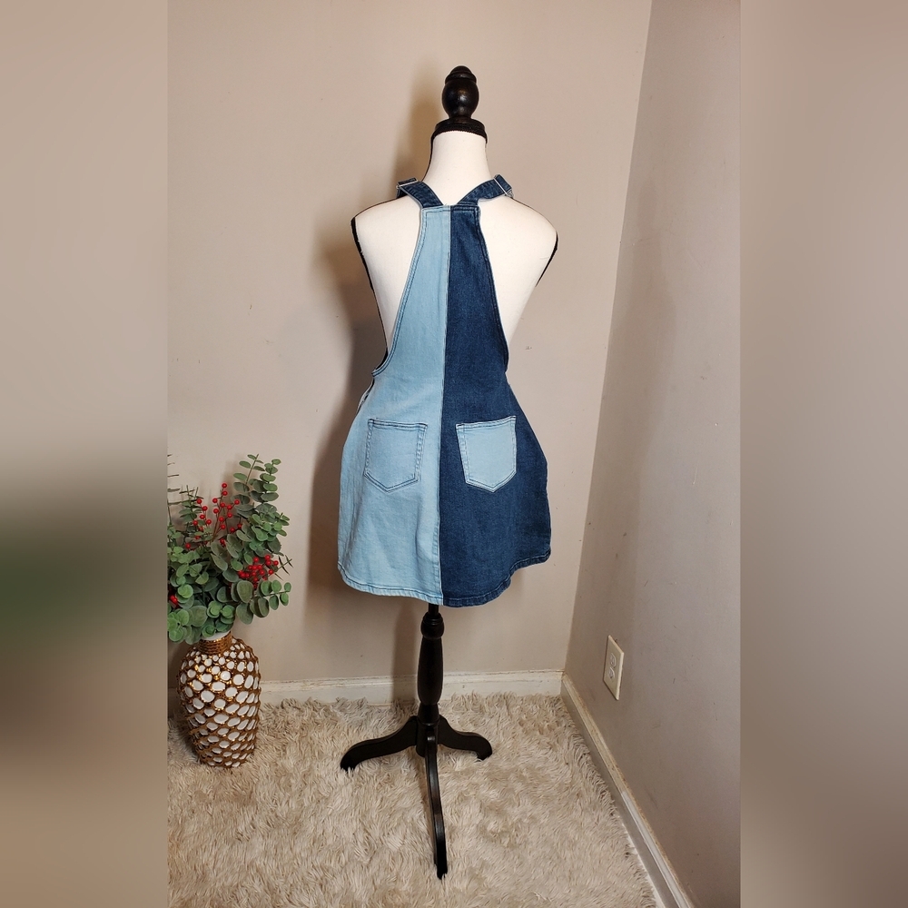 Her Universe Disney Parks Mickey Mouse Strech Denim Blue Overall Mini Dress SzXS - Picture 9 of 13